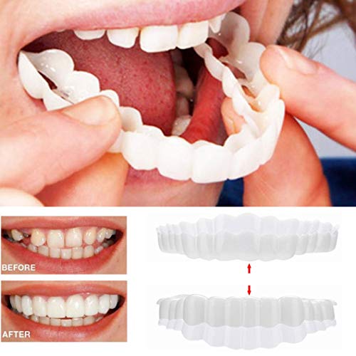 Fheaven (TM) Teeth Cosmetic Sticker - Temporary Smile Comfort Fit Cosmetic Teeth Denture Baeuty Teeth Bottom or Up Cosmetic Sticker (Bottom)