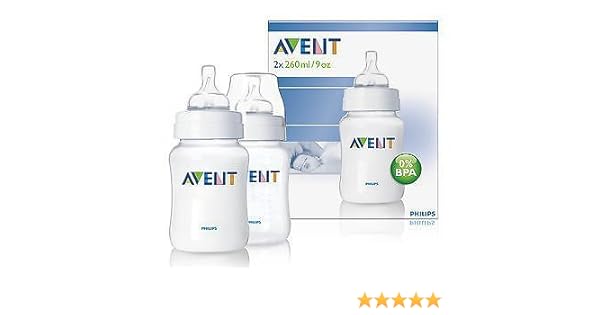 avent natural 260ml feeding bottle 2pk