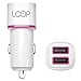 USB Car Charger, Dual Port [2.4A] w/ 4ft Micro USB Cable by LOOP, Charging for Smart Phones & Tablets | Samsung Sony LTE HTC Lenovo Blackberry Apple MP3 Players Digital Cameras & GPS Systems