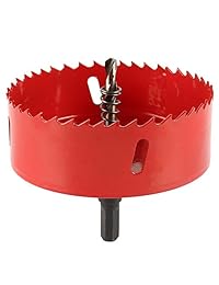 Wrightus De 2.3 "a 4" M42 HSS Broca de sierra de acero para metal madera plástico acrílico - Acero de alta resistencia - Cortador de perforación de agujero de maíz y broca hexagonal Adaptador para juego de Cornhole (4 ")