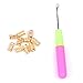 10 PCS 8mm Braiding Beads Cuffs Tubes Hair Decoration Accessories Filigree Tube +1 Pcs Latch Hook Crochet Needle