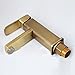 Antique Brushed Brass Bathroom Sink Faucet Single Handle Vessel Sink Mixer Tap Deck Mount Square Shape Single Hole Installation Hot And Cold Water