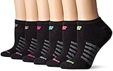 New Balance Unisex 6 Pack No Show Core Cotton Socks,Medium,Black