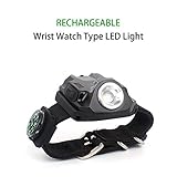Ternence Flynn Wrist LED Flashlight,Rechargeable Torch Light for Outdoor Survival Camping Climbing Working Night