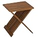 Bare Decor Rocco Folding Stool in Solid Teak Wood, Brown, 17 Inch
