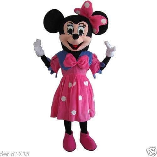 Minnie Mouse Pink Mascot Costume Adult Size For Birthday Girl Party Event Halloween