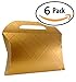 Decorative Gold Craft Cardboard Gift Boxes. A Box Set of 6 with Lids and Handle for different Occasions like Holiday Wedding Birthday baby shower Christmas or a bridesmaid party (9.1x7.9x2.2 inches)