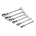 Yosoo 7pcs Ratcheting Combination Wrench Set, Flexible Head Multi-Functional Ratchet Conination Spanner Wrench 8-19mm Repair Tools Set