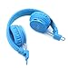 GranVela X2 Foldable On-Ear Wireless Headphones Support Bluetooth Micro SD Card Player, FM Radio with Built-in Microphone Calls for Kids Earphones, gift, Smartphones (Blue)