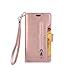 Galaxy S7 Edge Wallet Case, Leather [9 Card slots] [photo & wallet pocket] (Rose Gold)