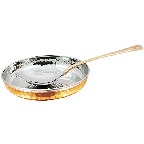 PARIJAT HANDICRAFT Indian Dinnerware Stainless Steel Copper Traditional