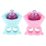 Cityvivo Soft Silicone Wearable Nail Polish Bottle Holders Finger Stand Ring Nail Art Tools