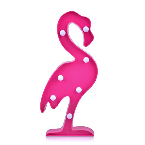 YiaMia 3D Tropical Pink Flamingo LED Romantic Birthday Party