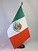 Mexico Table Flag 5'' x 8'' - Mexican Desk Flag 21 x 14 cm - Black plastic stick and base - AZ FLAG