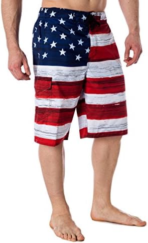US Apparel Men's American Flag Inspired Board Shorts