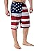 US Apparel Men's American Flag Inspired Board Shorts, Red, M