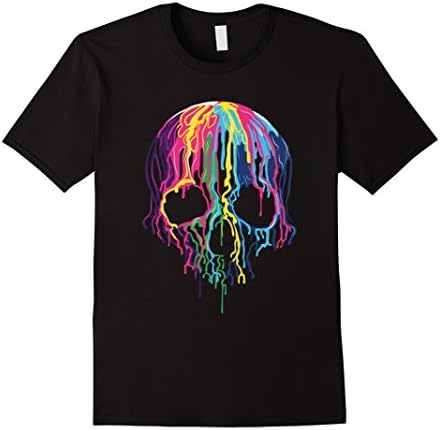 Colorful Melting Skull Art Graphic Halloween TShirt