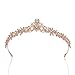 SWEETV Rose Gold Wedding Tiara for Bride & Flower Girls - Princess Tiara Headband Pageant Crown, Bridal Hair Accessories for Women