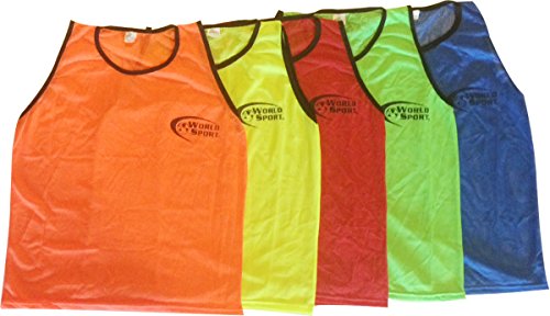 World sport youth red scrimmage vests (6 pack)