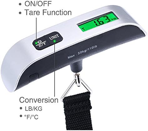 Websiti Weighing Digital HandGripped Portable Luggage Scale (Black, 50Kg)