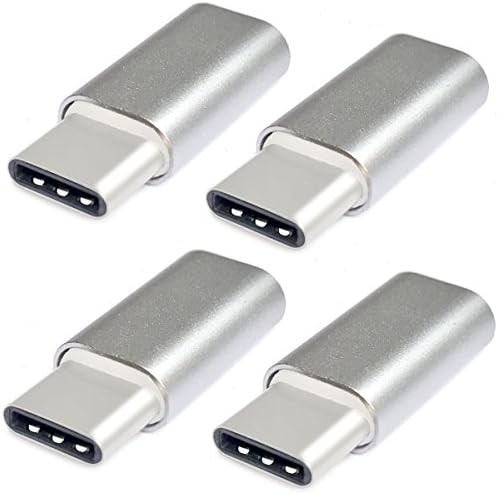 USB-C to Micro USB, Alled 4-Pack USB Type-C to Micro USB Adapters Aluminum for Samsung Galaxy S8/S8 Plus, MacBook Pro, ChromeBook Pixel, Google Pixel,LG G6 G5 V20,Nexus 5X, Nexus 6P etc(4 Sliver)