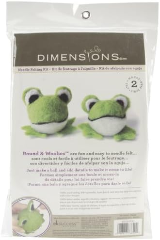 Dimensions Needlecrafts Round and Wooly Frogs Needle Felting Kit