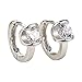QTALKIE 8MM 925 Sterling Silver Crystal Small Huggie Hinged Hoop Earrings for Women