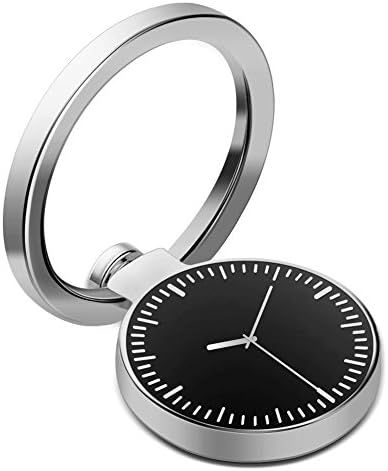 Cell Phone Ring Holder, 360° Rotation 180° Flip Universal Smartphone Anti-Slip Grip / Kickstand / Car Mount Finger Phone Ring Stand Holder - Silver