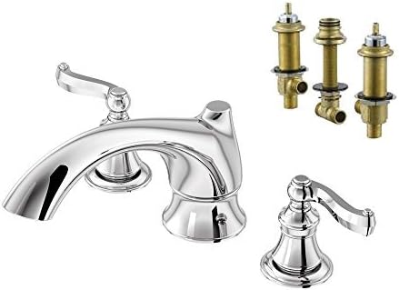 Aqueous KT-120BV2CH Scroll Roman Tub Kit with Rough-in Valve, Chrome by Aqueous