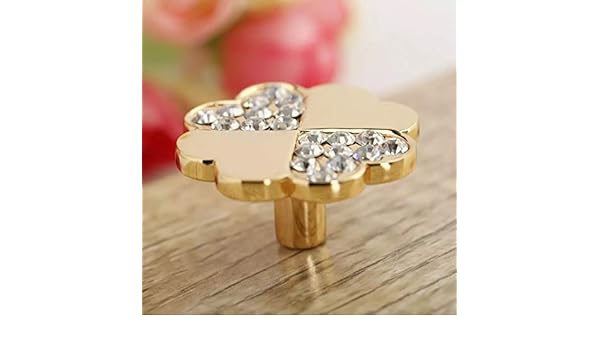 Moodscus Gold Love Heart Drawer Knob K9 Crystal Diiamond Kitchen