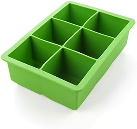 iNeibo Kitchen Silicone Large Ice Cube Tray, Ice Mold, Make 6 Piece Jumbo Ice Cube For Cool Drinks (green)