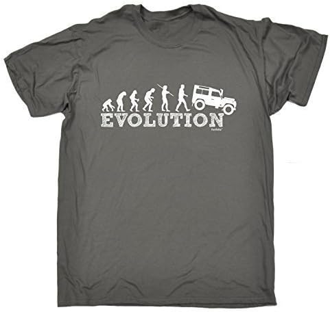 Funny Novelty Men's - Evolution 4x4 Loose Fit T-Shirt (Distressed Style Print)