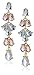 All Stone Linear Posted Shiny Gold and Crystal and Nude Drop Earrings