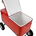 Clevr 80 Quart Wagon Cooler Rolling Party Ice Chest, Red, w/Long Handle and 10