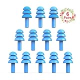 2020 New Version Ear Plugs, for Sleeping Noise Canceling, 6 Pairs Soft Reusable Silicone Earplugs, Great for Snoring, Swimming, Travel, Concerts, Work, Studying, Loud Noise, Suitable for Adults & Kids