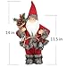 Costyleen Christmas Santa Claus Figurine Decoration Medium Size Ornament Enjoyable Gift Doll Table Decor Festival Present - Standing 14'' Red Black