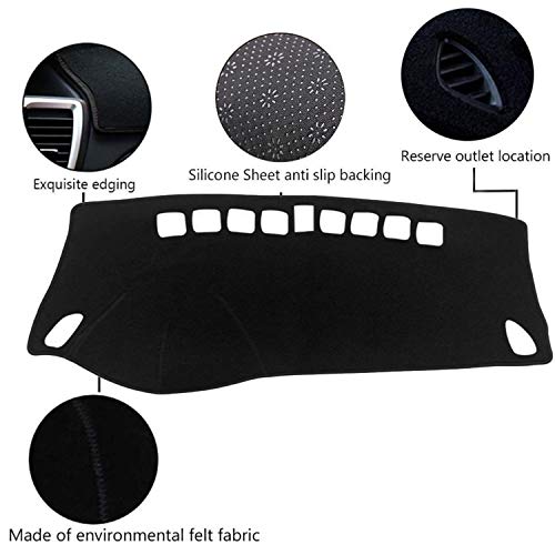 Autoxrun Black Carpet Dashboard Cover Dash Mat Protector Sunshield Cover Fits 2013-2019 Buick Encore