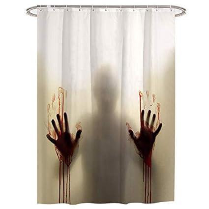 Creepy Bath Curtain Scary Silhouette Shower Curtains Waterproof