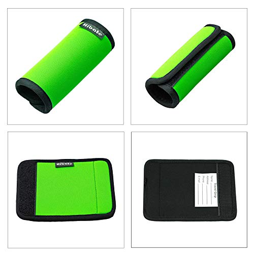 Hibate (2_Green) Luggage Straps Belts and (1_Green) Neoprene Suitcase Handle Wrap Grip Tags - Thumbnail 3