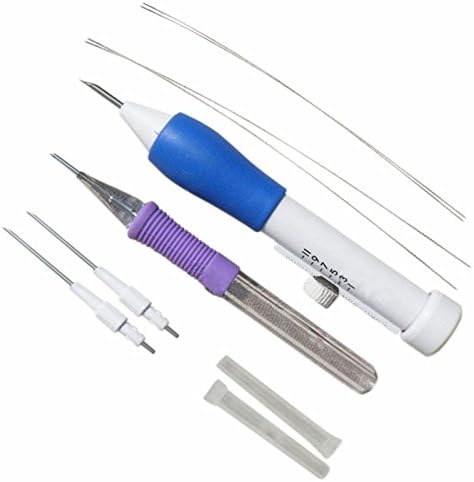 EVO'S Embroidery Needles, Arts &amp; Crafts Sewing Embroidery Stitching Punch Pen Set Craft Tool for Embroidery Threaders DIY Curtains Pillow Cases Bespoke Clothing Design Embroidering Technique