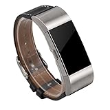 Wearlizer Replacement Leather Strap for Fitbit Charge 2