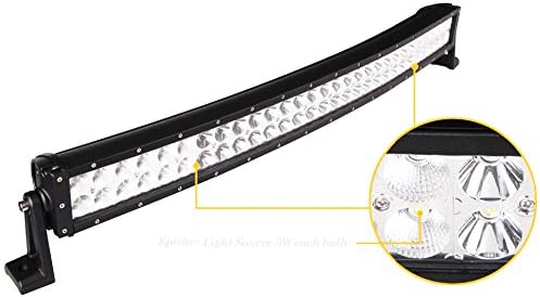 Oplips Curved 32"inch 180W COMBO Spot Flood LED Light Bar fog drving Light for Off Road Polaris RZR ATV SUV UTV Jeep