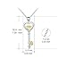 Sterling Silver Paw Print Love Heart Key Pendant Necklace 18
