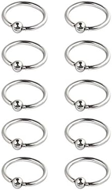 Stainless Steel Body Jewelry Piercing Nose Ring Hoop Nose Stud Various Guage Unisex 10pcs Captive Bead Rings Nose Belly Eyebrow Tragus Lip Ear Nipple Hoop Ring Bcr 16g 6mm