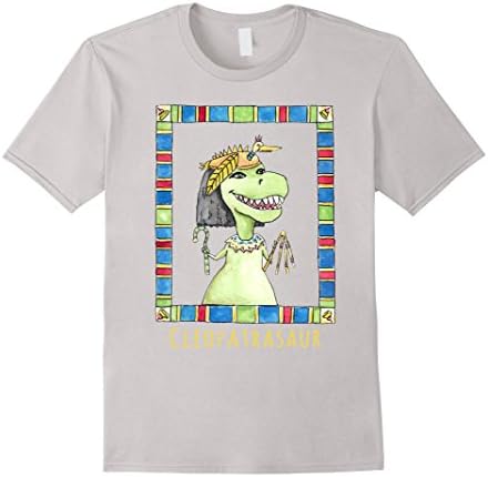 Mens Cleopatrasaur Queen of the Nile Dinosaur T-Shirt Small Silver