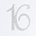 Ella Celebration 16 Cake Topper 16th Birthday Sweet 16 Party Supplies Decoration Ideas Silver Rhinestone Number (Silver)