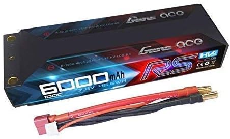 Gens ace 6000mAh 7.6V 100C 2S HV HardCase Lipo Battery Racing Series HIGH Power 5000MAH