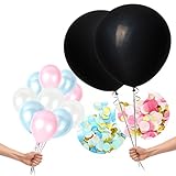 Gender Reveal Balloons Decoration Kit for Boys, Girls With Sparkly Colorful Confetti Black, Pink & Blue Latex Balloons For Baby Showers, Party Supplies, Photographs by Treasures Gifted (Pink & Blue)