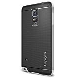 Spigen Neo Hybrid Galaxy Note 4 Case with Flexible Inner Protection and Reinforced Hard Bumper Frame for Samsung Galaxy Note 4 2014 - Satin Silver