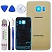 LUVSS New Back Glass Replacement for [Samsung Galaxy S6 Edge] G925 (All Carriers) Rear Cover Glass Panel Case Door Housing with Adhesive Preinstalled Repair Part (Gold)